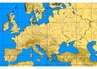 Europa met hoogtelijnen en rivieren
