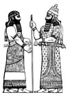 Kleurplaten Assyrische koning