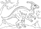 Kleurplaten dinosaurus - parasaurolophus