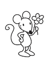muis met bloem