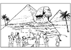 Kleurplaten sphinx en piramiden