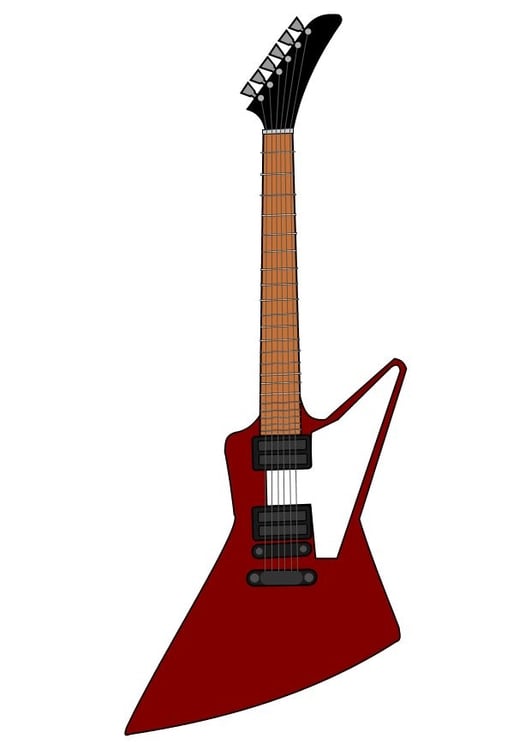 jaloezie passagier Koninklijke familie Afbeelding elektrische gitaar Gibson. Gratis afbeeldingen om te printen -  afb 10458.