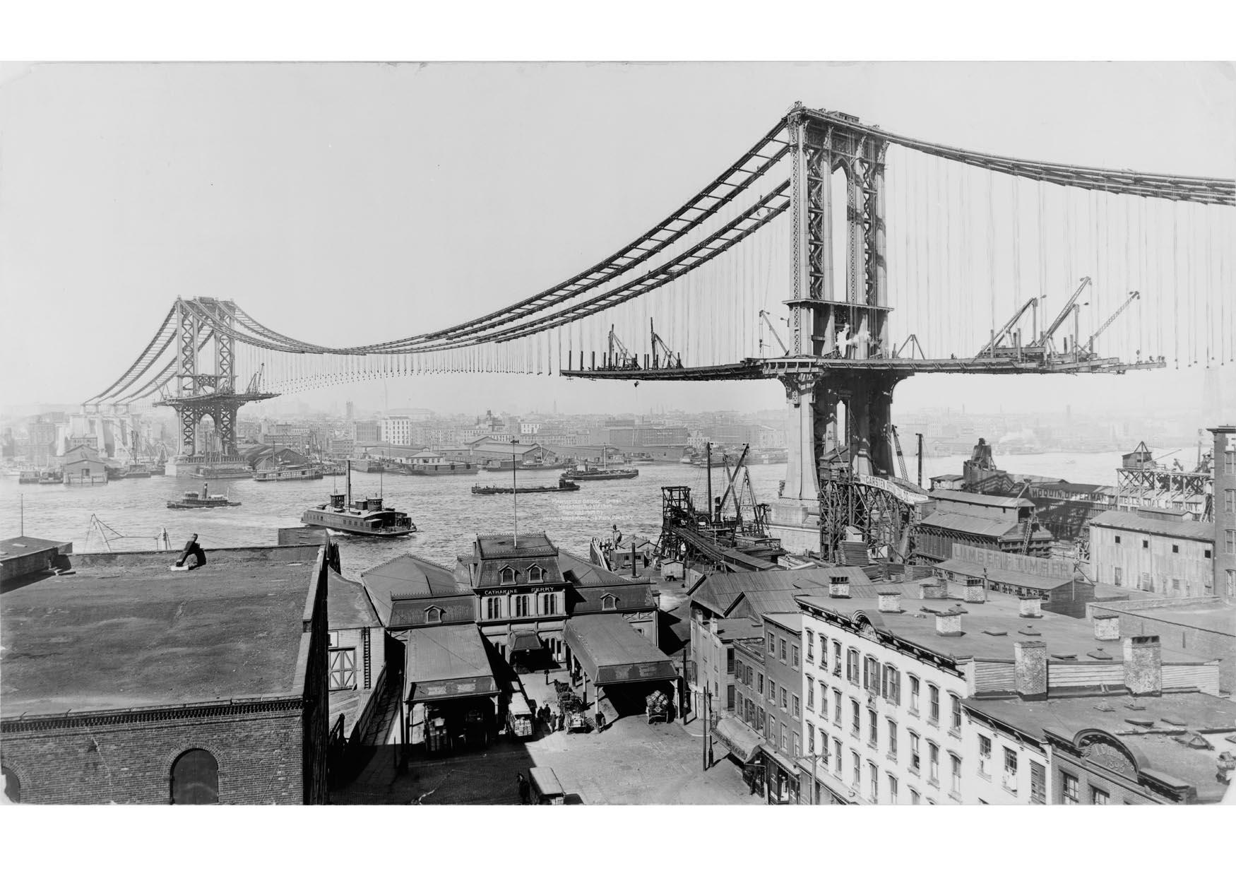 Foto bouw manhattan brug 1909