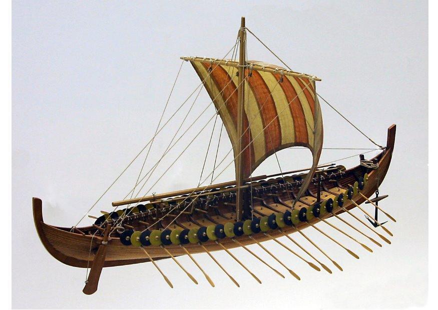 Foto model van gokstad vikingschip