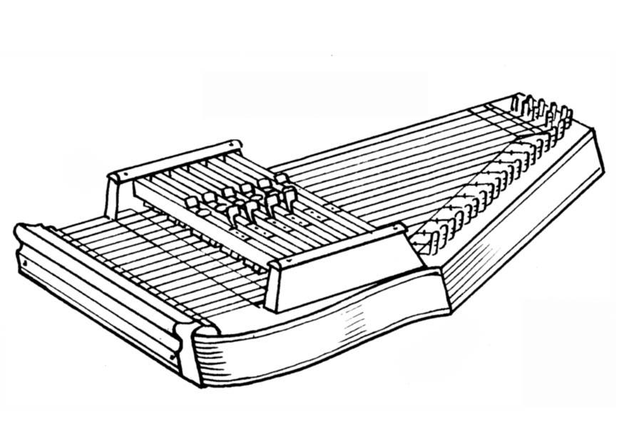 Kleurplaat autoharp