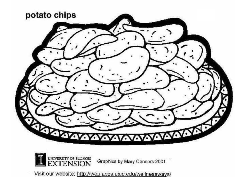 Coloring Chips Pages Popcorn Supercoloring Color Sketch Coloring Page